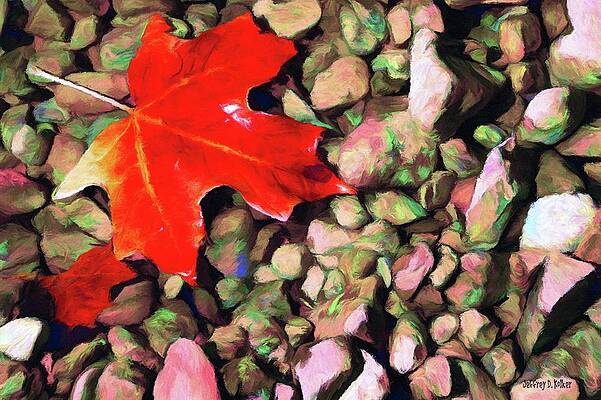 Wall Art featuring the painting Red On The Rocks by Jeffrey Kolker