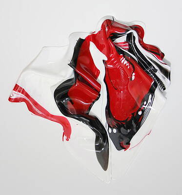 Textured Wall Art featuring the painting Red Singularity 3 by Madeleine Arnett