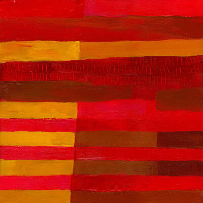 Vibrant Red Rectangles Wall Art