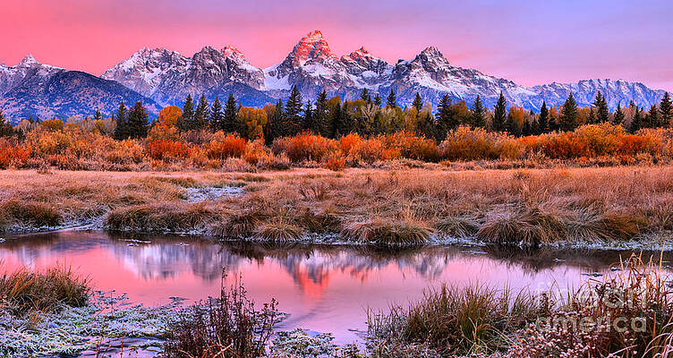 Majestic Mountain Range at Sunset Wall Art