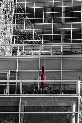 Reflection Photograph - Red Umbrella - Madison Wisconsin by Steven Ralser