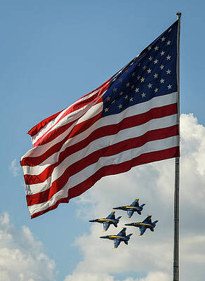 Blue Photograph - Red, White, And Blue Angels by David Hart