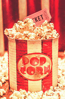 Vintage Popcorn and Ticket Wall Art