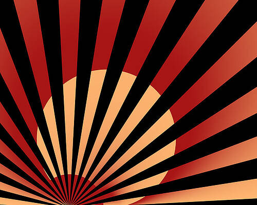Minimalist Digital Art - Rising Sun 3 by Vic Eberly