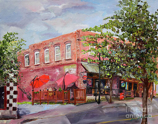 Painting - River Street Tavern-Ellijay, GA - Cheers by Jan Dappen