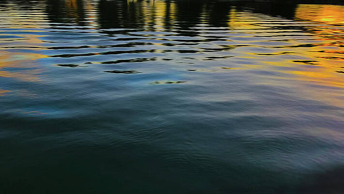 Reflection Wall Art featuring the digital art River Sunset by Gina Harrison