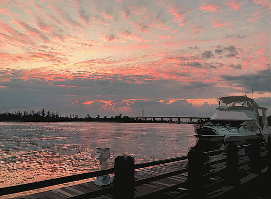 Sky Digital Art - Riverwalk Sunset by Gina Harrison