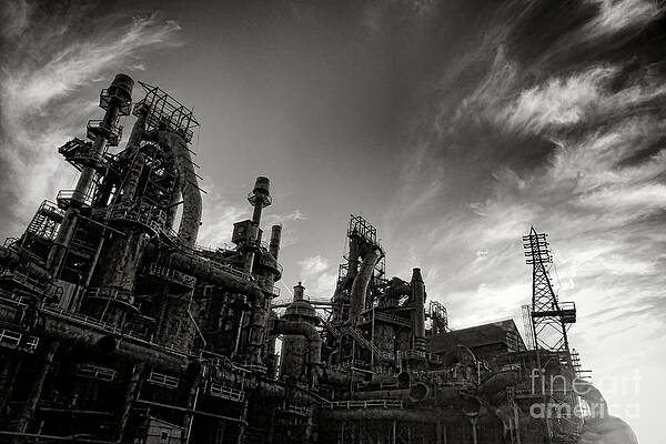 Abandoned Industrial Complex at Sunset Photograph