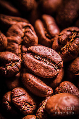 Wall Art featuring the photograph Roasted Coffee Bean Macro by Jorgo Photography