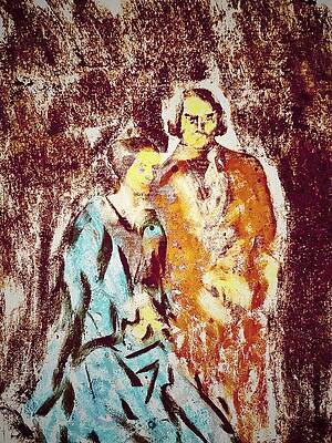 Wall Art featuring the drawing Robert And Clara by Bencasso B