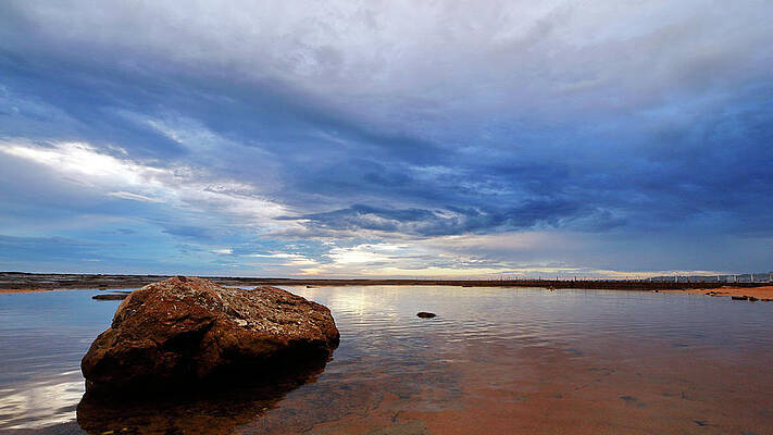 Sky Wall Art featuring the photograph Rock Shelf At Narrabeen Headland by Nicholas Blackwell