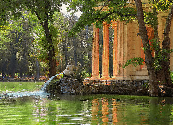 Historical Painting - Rome, Ancient Temple Of Aesculapius - 2 by AM FineArtPrints