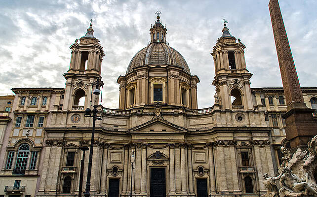 Architecture Photograph - Rome - Piazza Navona - A View 4 by AM FineArtPrints