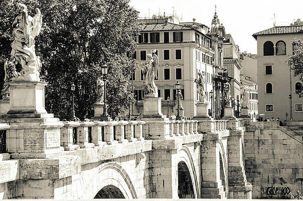 Architecture Photograph - Rome - Ponte Sant Angelo by AM FineArtPrints