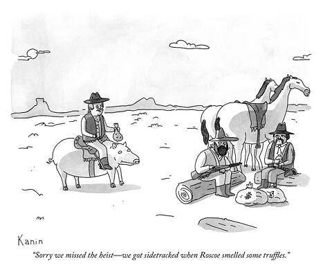 Pig Drawing - Roscoe Smelled Some Truffles by Zachary Kanin