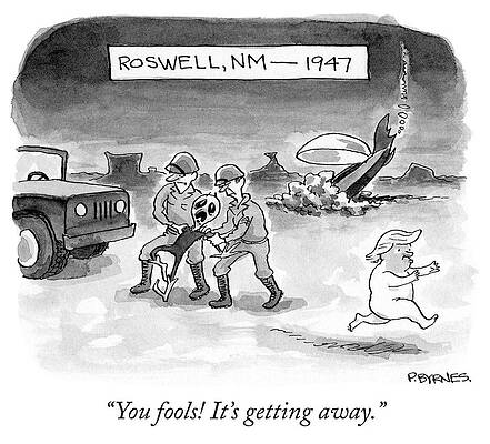 Roswell 1947 Alien Escape Wall Art