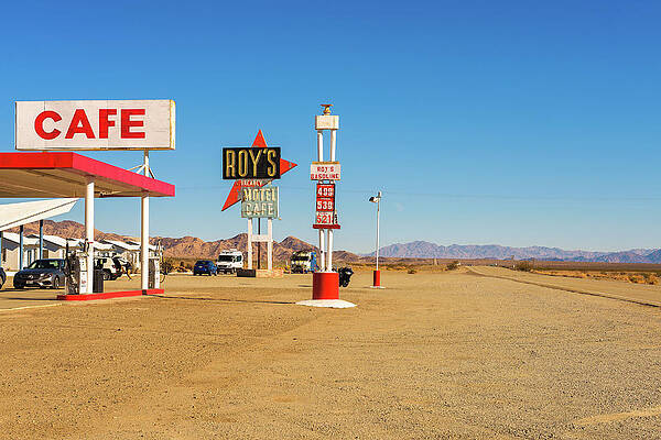 Vintage Wall Art featuring the photograph Roy's Motel And Cafe On Historic Route 66 by Miroslav Liska
