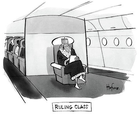 Alone Drawing - Ruling Class King Sits Alone In Separate Cabin On Airplane. by Kaamran Hafeez