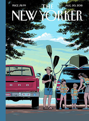 Family Prepares for Lake Adventure Wall Art