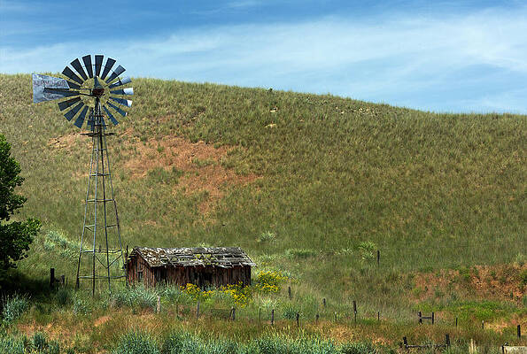 Sky Photograph - Sagebrush Cabin by Mary Jo Allen