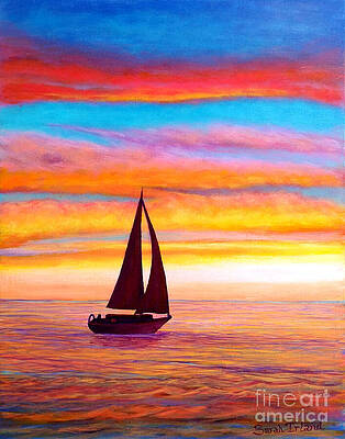 Sailboat at Sunset by Sarah Irland