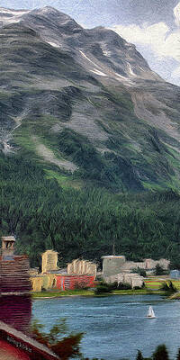Mountain Wall Art featuring the painting Sailing St Moritz by Jeffrey Kolker