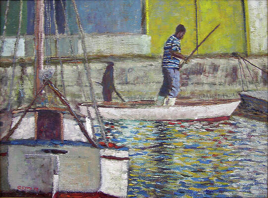 Wall Art featuring the painting Sam And His Shadow by Ritchie Eyma