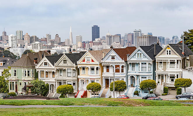 Wall Art featuring the photograph San Francisco's Painted Ladies - Victorian House Photograph by Duane Miller