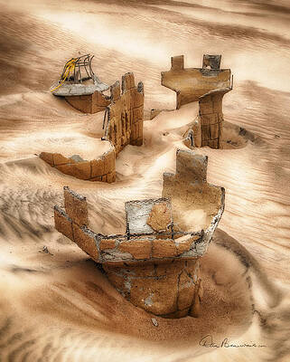 Abstract Photograph - Sand Castle 4065 by Dan Beauvais