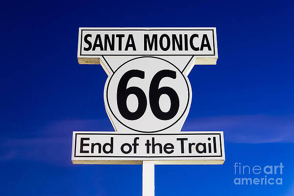 California Wall Art featuring the photograph Santa Monica Route 66 Sign by Paul Velgos