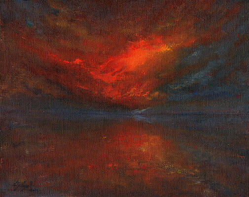 Sky Painting - Sapphire Sunset by Jane See