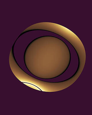 Minimalist Digital Art - Saturn by Vic Eberly