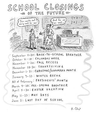 Future Drawing - School Closings Of The Future by Roz Chast