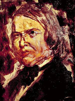 Wall Art featuring the drawing Schumann by Bencasso B