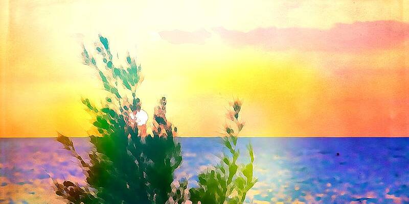 Tree Wall Art featuring the mixed media Pastel Colors On The Atlantic Ocean In Cancun by Tatiana Travelways