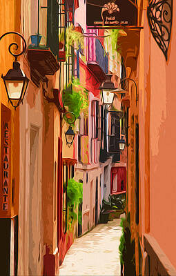 Colorful Streets of Seville Painting
