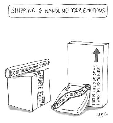 Shipping Boxes with Emotional Labels Wall Art