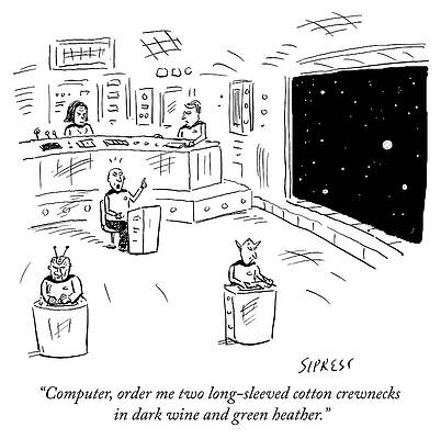 Green Drawing - Shopping In Space by David Sipress