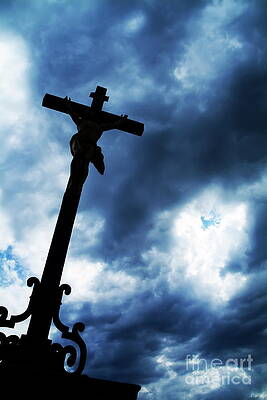 France Photograph - Silhouette Of Crucifix by Sami Sarkis Photography