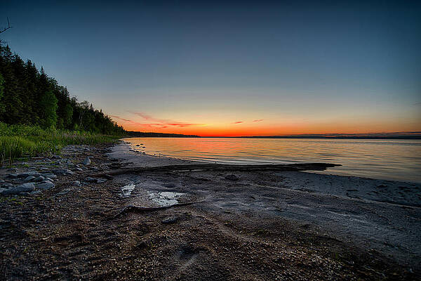 Spring Photograph - Skeleton Lake Beach At Sunset by Darcy Michaelchuk