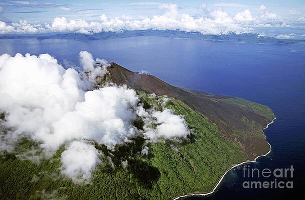 Wall Art featuring the photograph Smoking Volcano Of Lopevi Island In Vanuatu by Sami Sarkis Photography