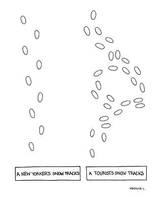 Tracks Wall Art featuring the drawing Snow Tracks by Maggie Larson