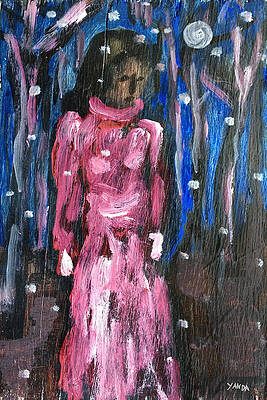 Wall Art featuring the painting Snow Walk by Katt Yanda