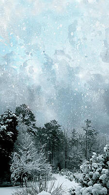 Sky Digital Art - Snowfall by Gina Harrison