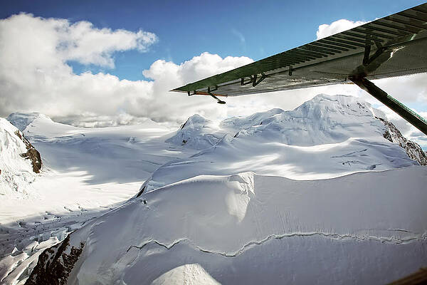 Mountain Wall Art featuring the photograph Snowfield Off Airplane Wing - Alaska Range by Waterdancer