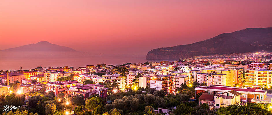 Sorrento Cityscape at Sunset Wall Art