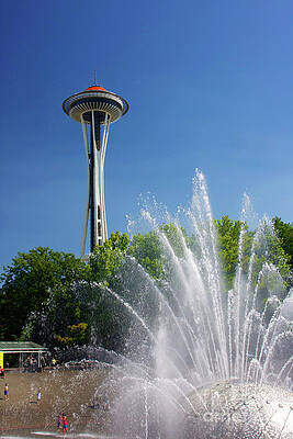 Summer Photograph - Space Needle In Seattle by Bruce Block