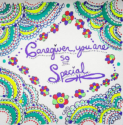 Carer Wall Art featuring the drawing Special by Carole Brecht