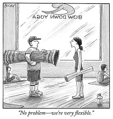 Yoga Wall Art featuring the drawing Special Order For C Cussen by Harry Bliss