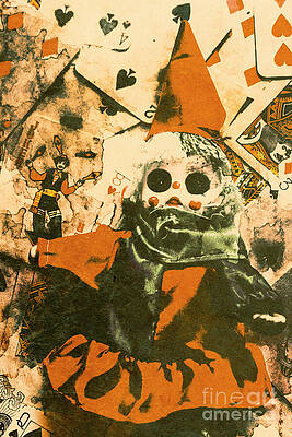 Wall Art featuring the photograph Spooky Carnival Clown Doll by Jorgo Photography